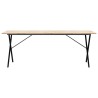 Table à manger cadre en X 200x100x75cm bois de pin massif acier 507848507848