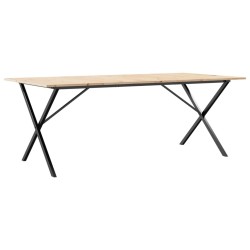 Table à manger cadre en X 200x100x75cm bois de pin massif acier 507848507848