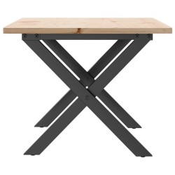 Table basse cadre en X 80x50x40 cm bois de pin massif et acier 507876507876