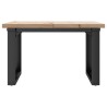 Table basse cadre en O 70x70x40,5cm bois de pin massif et acier 507877507877