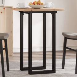 Table à manger cadre en O 50x50x75,5cm bois de pin massif acier 507878507878