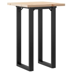 Table à manger cadre en O 50x50x75,5cm bois de pin massif acier 507878507878