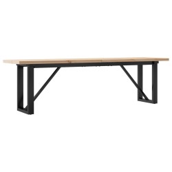 Table basse cadre en O 160x40x45,5 cm bois de pin massif acier 507879507879