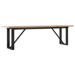 Table basse cadre en O 160x40x45,5 cm bois de pin massif acier 507879507879