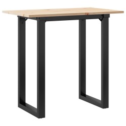 Table à manger cadre en O 80x50x75,5cm bois de pin massif acier 507882507882