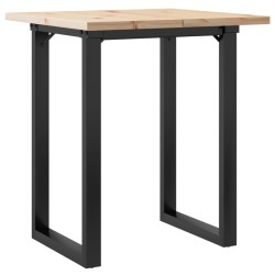Table à manger cadre en O 70x70x75,5cm bois de pin massif acier 507887507887
