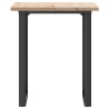 Table à manger cadre en O 70x70x75,5cm bois de pin massif acier 507887507887