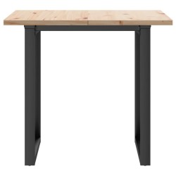 Table à manger cadre en O 80x80x75,5cm bois de pin massif acier 507888507888