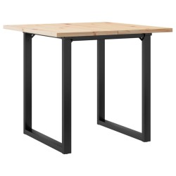 Table à manger cadre en O 80x80x75,5cm bois de pin massif acier 507888507888