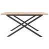 Table basse cadre en X 80x80x45 cm bois de pin massif et acier 507889507889