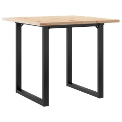 Table à manger cadre en O 90x90x75,5cm bois de pin massif acier 507890507890