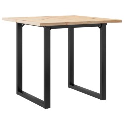 Table à manger cadre en O 90x90x75,5cm bois de pin massif acier 507890507890