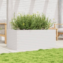 Jardinière blanc 110x60x46 cm bois de pin massif 507892507892