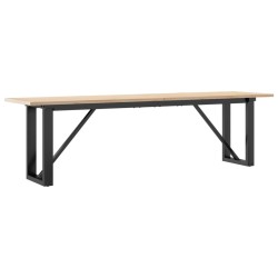 Table basse cadre en O 160x40x45 cm bois de pin massif et acier 507897507897