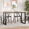 Table à manger cadre en O 140x80x75,5 cm bois pin massif acier 507900507900
