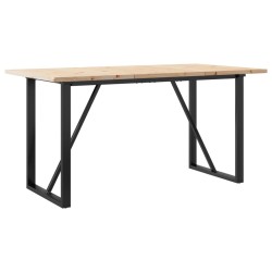 Table à manger cadre en O 140x80x75,5 cm bois pin massif acier 507900507900