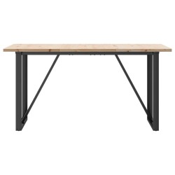Table à manger cadre en O 140x80x75,5 cm bois pin massif acier 507900507900