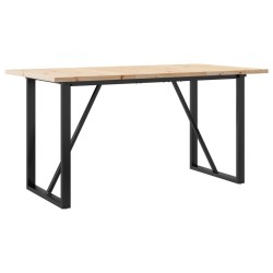 Table à manger cadre en O 140x80x75,5 cm bois pin massif acier 507900507900