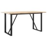 Table à manger cadre en O 140x80x75,5 cm bois pin massif acier 507900507900