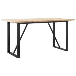 Table à manger cadre en O 160x80x75,5 cm bois pin massif acier 507901507901