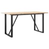 Table à manger cadre en O 160x80x75,5 cm bois pin massif acier 507901507901