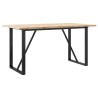 Table à manger cadre en O 160x80x75,5 cm bois pin massif acier 507901507901