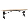 Table basse cadre en X 160x40x45,5 cm bois de pin massif acier 507904507904