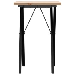 Table à manger cadre en X 50x50x75,5cm bois de pin massif acier 507905507905