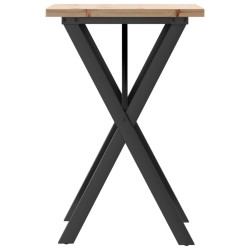 Table à manger cadre en X 50x50x75,5cm bois de pin massif acier 507905507905