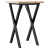 Table à manger cadre en X 50x50x75,5cm bois de pin massif acier 507905507905