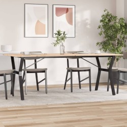 Table à manger cadre en Y 200x100x75cm bois de pin massif acier 507906507906