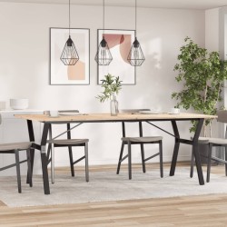 Table à manger cadre en Y 200x100x75cm bois de pin massif acier 507906507906