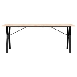 Table à manger cadre en Y 200x100x75cm bois de pin massif acier 507906507906