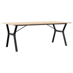 Table à manger cadre en Y 200x100x75cm bois de pin massif acier 507906507906
