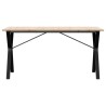 Table à manger cadre en Y 160x80x75 cm bois de pin massif acier 507907507907