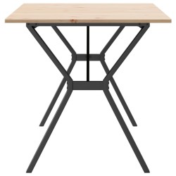 Table à manger cadre en Y 160x80x75 cm bois de pin massif acier 507907507907