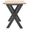 Table basse cadre en X 110x40x45 cm bois de pin massif et acier 507910507910