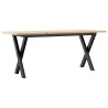 Table basse cadre en X 110x40x45 cm bois de pin massif et acier 507910507910