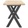 Table basse cadre en X 110x40x45,5 cm bois de pin massif acier 507914507914
