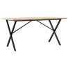 Table à manger cadre en X 140x80x75,5 cm bois pin massif acier 507917507917