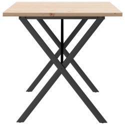 Table à manger cadre en X 140x80x75,5 cm bois pin massif acier 507917507917