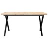 Table basse cadre en X 90x90x45,5cm bois de pin massif et acier 507922507922