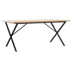 Table à manger cadre en X 180x90x75,5 cm bois pin massif acier 507923507923