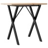 Table à manger cadre en X 80x50x75,5cm bois de pin massif acier 507924507924