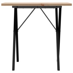 Table à manger cadre en X 80x50x75,5cm bois de pin massif acier 507924507924