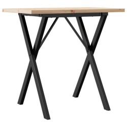 Table à manger cadre en X 80x50x75,5cm bois de pin massif acier 507924507924