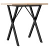 Table à manger cadre en X 80x50x75,5cm bois de pin massif acier 507924507924