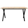 Table basse cadre en X 80x80x45,5cm bois de pin massif et acier 507925507925
