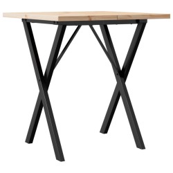 Table à manger cadre en X 70x70x75,5cm bois de pin massif acier 507926507926