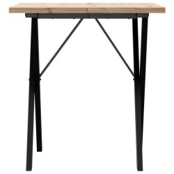 Table à manger cadre en X 70x70x75,5cm bois de pin massif acier 507926507926